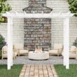 Vita Classic 2.6-ft W x 7.2-ft H Flat White PVC Garden Arbor