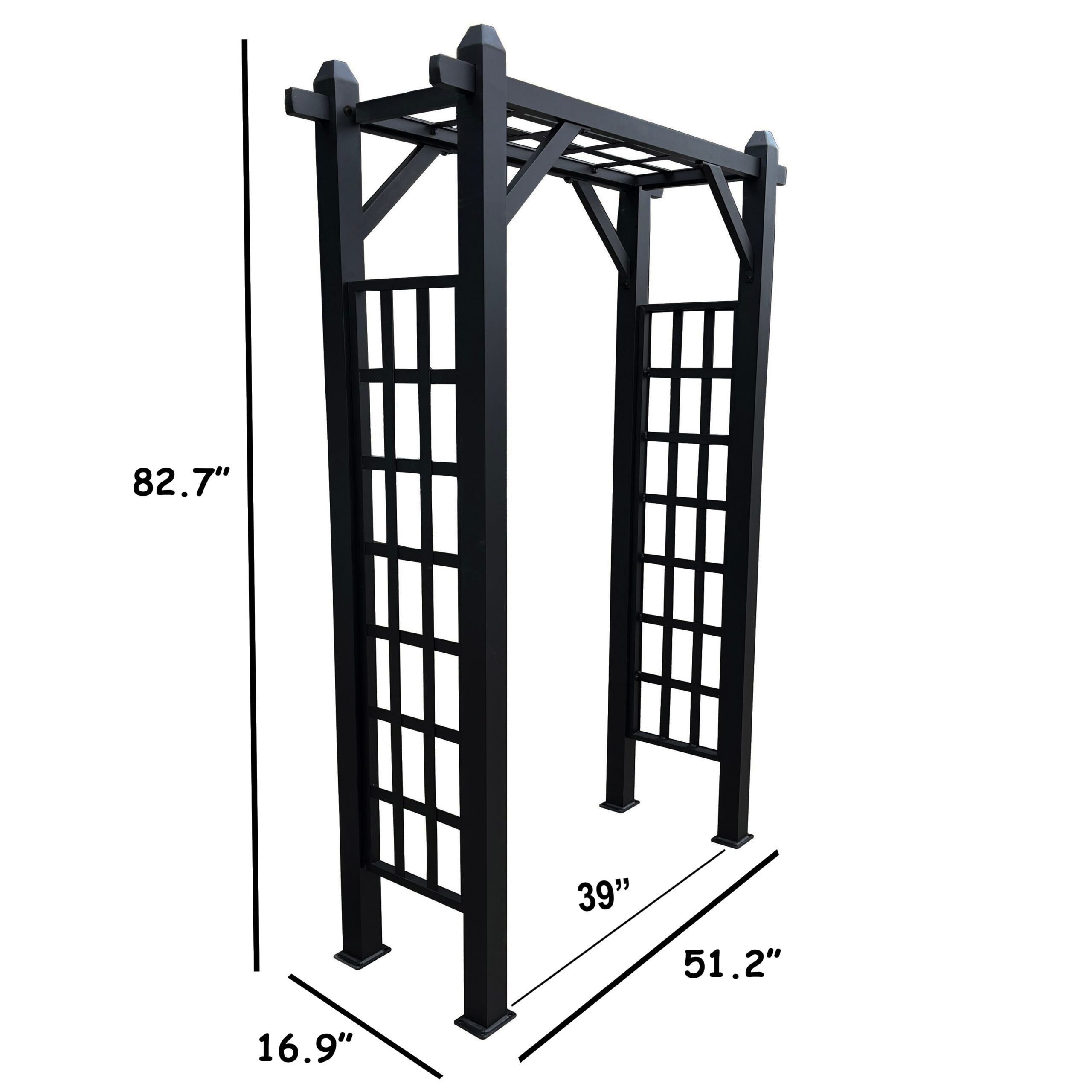 Oakland Living 4.27-ft W x 6.89-ft H Flat Black Extruded aluminum Garden Arbor Oakland Living 4.27-ft W x 6.89-ft H Flat Black Extruded aluminum Garden Arbor