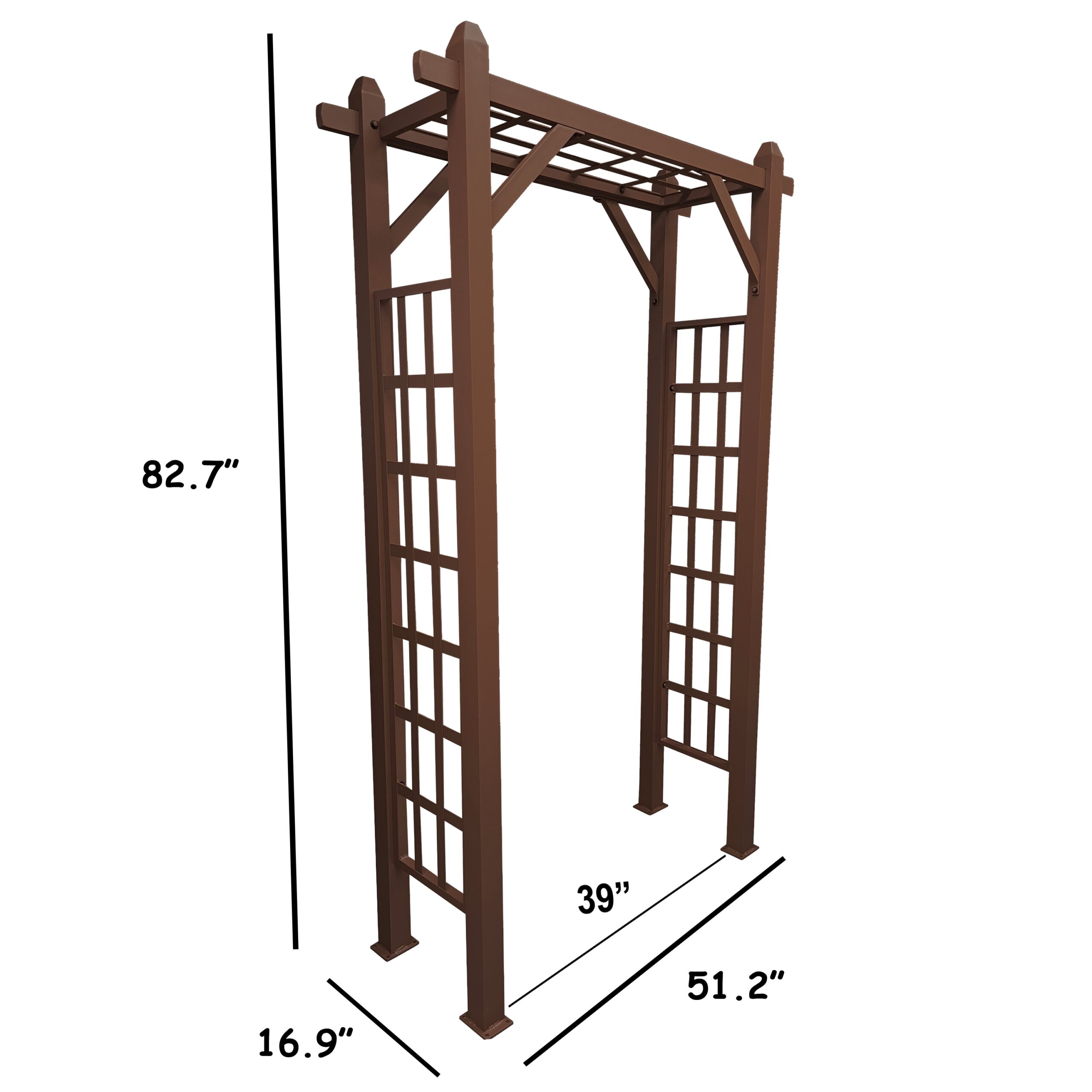 Oakland Living 4.27-ft W x 6.89-ft H Flat Brown Extruded aluminum Garden Arbor Oakland Living 4.27-ft W x 6.89-ft H Flat Brown Extruded aluminum Garden Arbor