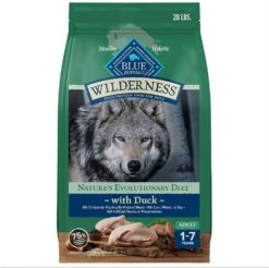 Blue Buffalo Wilderness with Duck High Protein & Wholesome Grains Dry Dog Food for Adult Dogs, 34% Protein, Supports Immunity with Antioxidant-Rich LifeSource Bits, 28 lbs.
