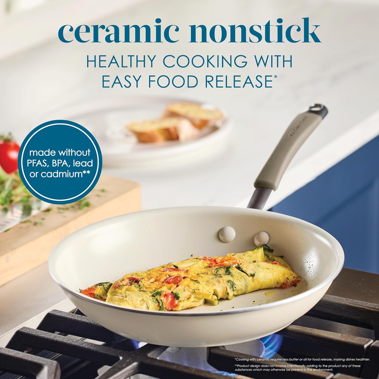 Rachael Ray Cucina Ceramic Cookware Set - 13 Pieces - Ceramic Pots and Pans Set w/Nonstick Frying Pans, Saute Pan, Saucepans, Stockpot, Lids, Pan Protectors & Cooking Utensils - Almond Rachael Ray Cucina Ceramic Cookware Set - 13 Pieces - Ceramic Pots and Pans Set w/Nonstick Frying Pans, Saute Pan, Saucepans, Stockpot, Lids, Pan Protectors & Cooking Utensils - Almond