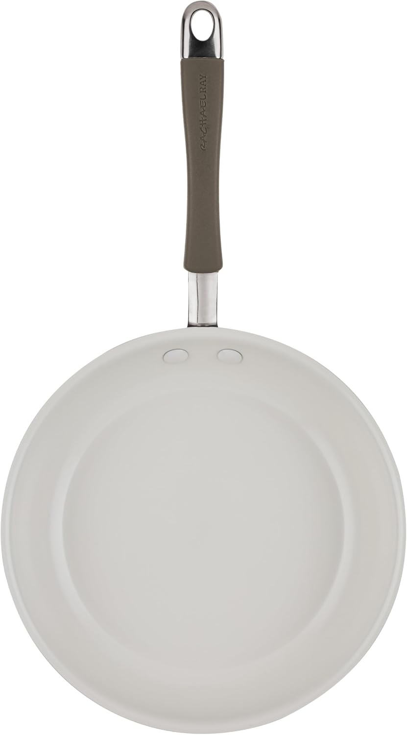 Rachael Ray Cucina Ceramic Cookware Set - 13 Pieces - Ceramic Pots and Pans Set w/Nonstick Frying Pans, Saute Pan, Saucepans, Stockpot, Lids, Pan Protectors & Cooking Utensils - Almond Rachael Ray Cucina Ceramic Cookware Set - 13 Pieces - Ceramic Pots and Pans Set w/Nonstick Frying Pans, Saute Pan, Saucepans, Stockpot, Lids, Pan Protectors & Cooking Utensils - Almond