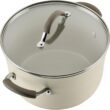 Rachael Ray Cucina Ceramic Cookware Set - 13 Pieces - Ceramic Pots and Pans Set w/Nonstick Frying Pans, Saute Pan, Saucepans, Stockpot, Lids, Pan Protectors & Cooking Utensils - Almond Rachael Ray Cucina Ceramic Cookware Set - 13 Pieces - Ceramic Pots and Pans Set w/Nonstick Frying Pans, Saute Pan, Saucepans, Stockpot, Lids, Pan Protectors & Cooking Utensils - Almond