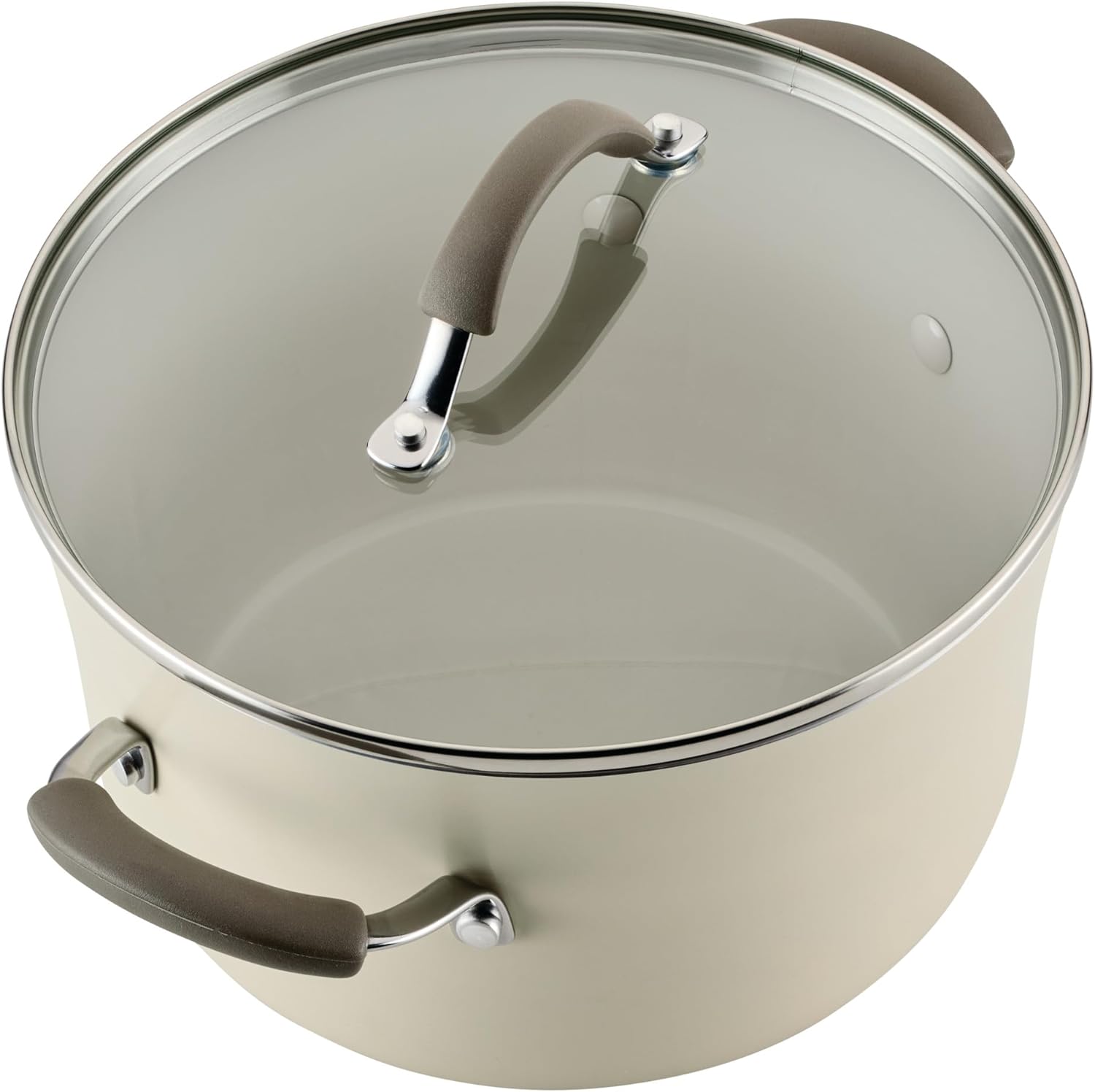 Rachael Ray Cucina Ceramic Cookware Set - 13 Pieces - Ceramic Pots and Pans Set w/Nonstick Frying Pans, Saute Pan, Saucepans, Stockpot, Lids, Pan Protectors & Cooking Utensils - Almond Rachael Ray Cucina Ceramic Cookware Set - 13 Pieces - Ceramic Pots and Pans Set w/Nonstick Frying Pans, Saute Pan, Saucepans, Stockpot, Lids, Pan Protectors & Cooking Utensils - Almond