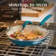 Rachael Ray Cucina Ceramic Cookware Set - 13 Pieces - Ceramic Pots and Pans Set w/Nonstick Frying Pans, Saute Pan, Saucepans, Stockpot, Lids, Pan Protectors & Cooking Utensils - Marine Blue Rachael Ray Cucina Ceramic Cookware Set - 13 Pieces - Ceramic Pots and Pans Set w/Nonstick Frying Pans, Saute Pan, Saucepans, Stockpot, Lids, Pan Protectors & Cooking Utensils - Marine Blue