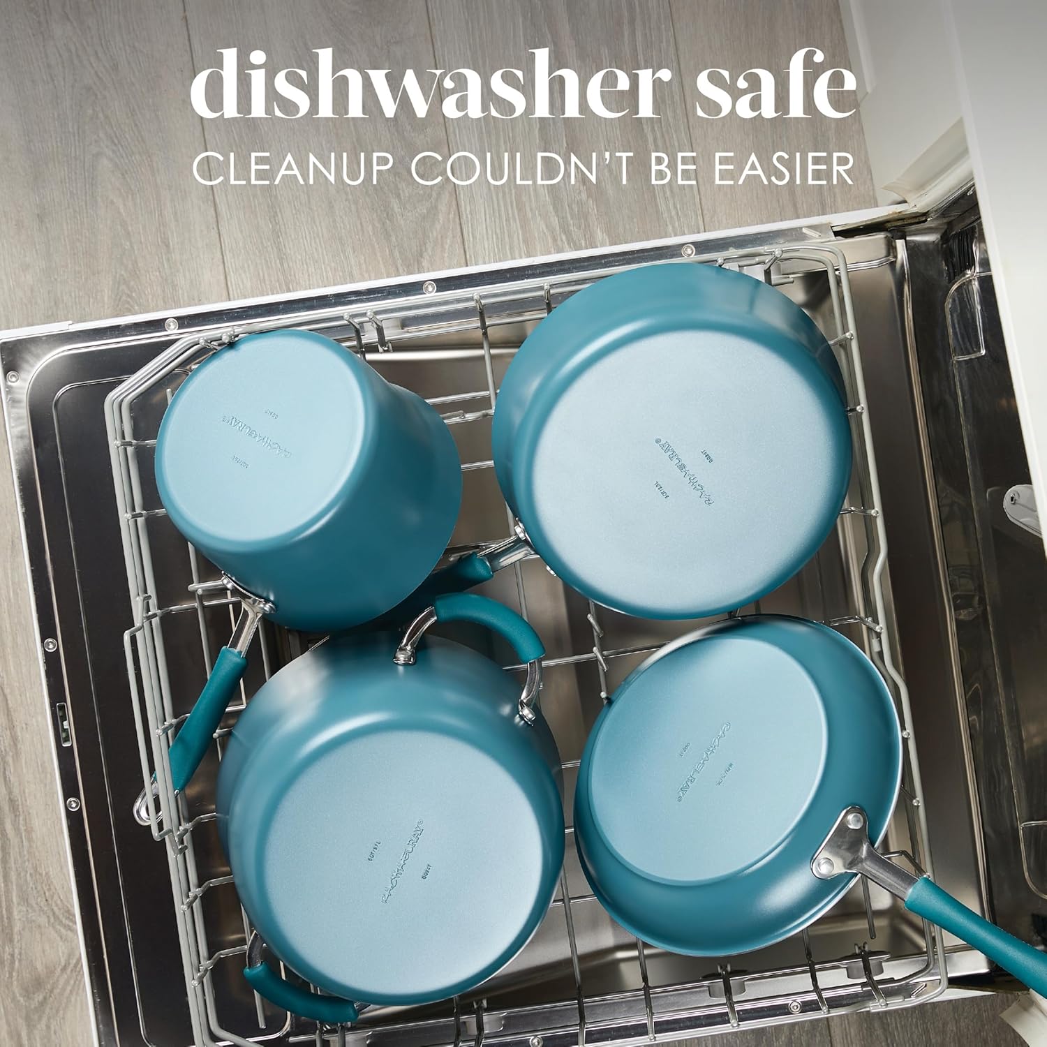Rachael Ray Cucina Ceramic Cookware Set - 13 Pieces - Ceramic Pots and Pans Set w/Nonstick Frying Pans, Saute Pan, Saucepans, Stockpot, Lids, Pan Protectors & Cooking Utensils - Marine Blue Rachael Ray Cucina Ceramic Cookware Set - 13 Pieces - Ceramic Pots and Pans Set w/Nonstick Frying Pans, Saute Pan, Saucepans, Stockpot, Lids, Pan Protectors & Cooking Utensils - Marine Blue