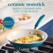 Rachael Ray Cucina Ceramic Cookware Set - 13 Pieces - Ceramic Pots and Pans Set w/Nonstick Frying Pans, Saute Pan, Saucepans, Stockpot, Lids, Pan Protectors & Cooking Utensils - Marine Blue Rachael Ray Cucina Ceramic Cookware Set - 13 Pieces - Ceramic Pots and Pans Set w/Nonstick Frying Pans, Saute Pan, Saucepans, Stockpot, Lids, Pan Protectors & Cooking Utensils - Marine Blue