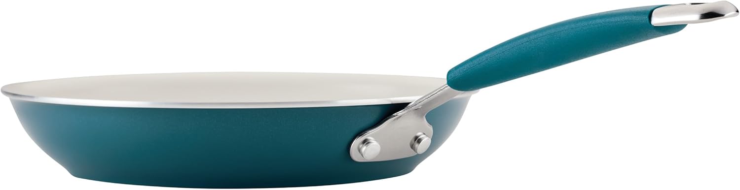 Rachael Ray Cucina Ceramic Cookware Set - 13 Pieces - Ceramic Pots and Pans Set w/Nonstick Frying Pans, Saute Pan, Saucepans, Stockpot, Lids, Pan Protectors & Cooking Utensils - Marine Blue Rachael Ray Cucina Ceramic Cookware Set - 13 Pieces - Ceramic Pots and Pans Set w/Nonstick Frying Pans, Saute Pan, Saucepans, Stockpot, Lids, Pan Protectors & Cooking Utensils - Marine Blue