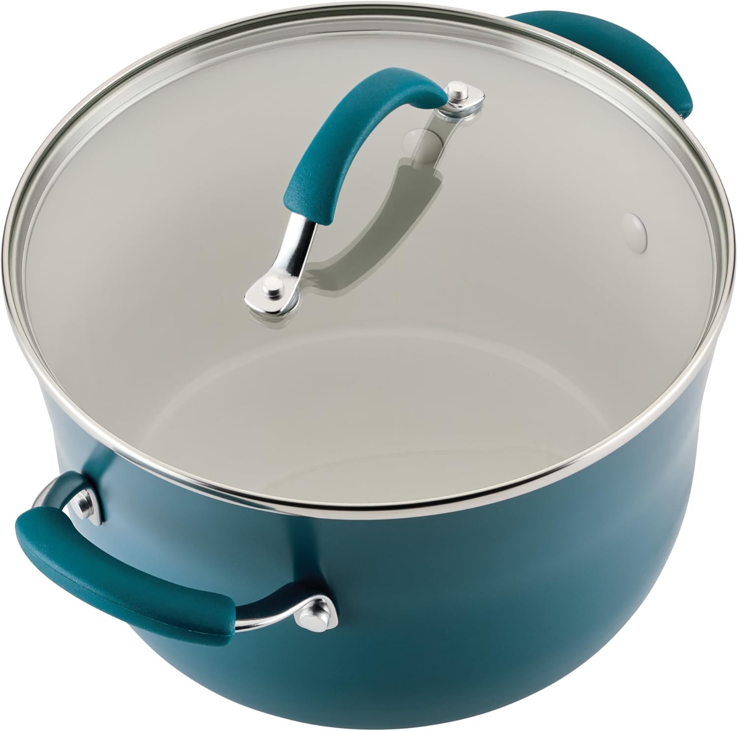 Rachael Ray Cucina Ceramic Cookware Set - 13 Pieces - Ceramic Pots and Pans Set w/Nonstick Frying Pans, Saute Pan, Saucepans, Stockpot, Lids, Pan Protectors & Cooking Utensils - Marine Blue Rachael Ray Cucina Ceramic Cookware Set - 13 Pieces - Ceramic Pots and Pans Set w/Nonstick Frying Pans, Saute Pan, Saucepans, Stockpot, Lids, Pan Protectors & Cooking Utensils - Marine Blue