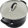 Rachael Ray Cucina Ceramic Cookware Set - 13 Pieces - Ceramic Pots and Pans Set w/Nonstick Frying Pans, Saute Pan, Saucepans, Stockpot, Lids, Pan Protectors & Cooking Utensils - Peppercorn Rachael Ray Cucina Ceramic Cookware Set - 13 Pieces - Ceramic Pots and Pans Set w/Nonstick Frying Pans, Saute Pan, Saucepans, Stockpot, Lids, Pan Protectors & Cooking Utensils - Peppercorn