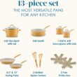 Rachael Ray Cucina Ceramic Cookware Set - 13 Pieces - Ceramic Pots and Pans Set w/Nonstick Frying Pans, Saute Pan, Saucepans, Stockpot, Lids, Pan Protectors & Cooking Utensils - Turmeric Rachael Ray Cucina Ceramic Cookware Set - 13 Pieces - Ceramic Pots and Pans Set w/Nonstick Frying Pans, Saute Pan, Saucepans, Stockpot, Lids, Pan Protectors & Cooking Utensils - Turmeric