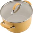 Rachael Ray Cucina Ceramic Cookware Set - 13 Pieces - Ceramic Pots and Pans Set w/Nonstick Frying Pans, Saute Pan, Saucepans, Stockpot, Lids, Pan Protectors & Cooking Utensils - Turmeric Rachael Ray Cucina Ceramic Cookware Set - 13 Pieces - Ceramic Pots and Pans Set w/Nonstick Frying Pans, Saute Pan, Saucepans, Stockpot, Lids, Pan Protectors & Cooking Utensils - Turmeric