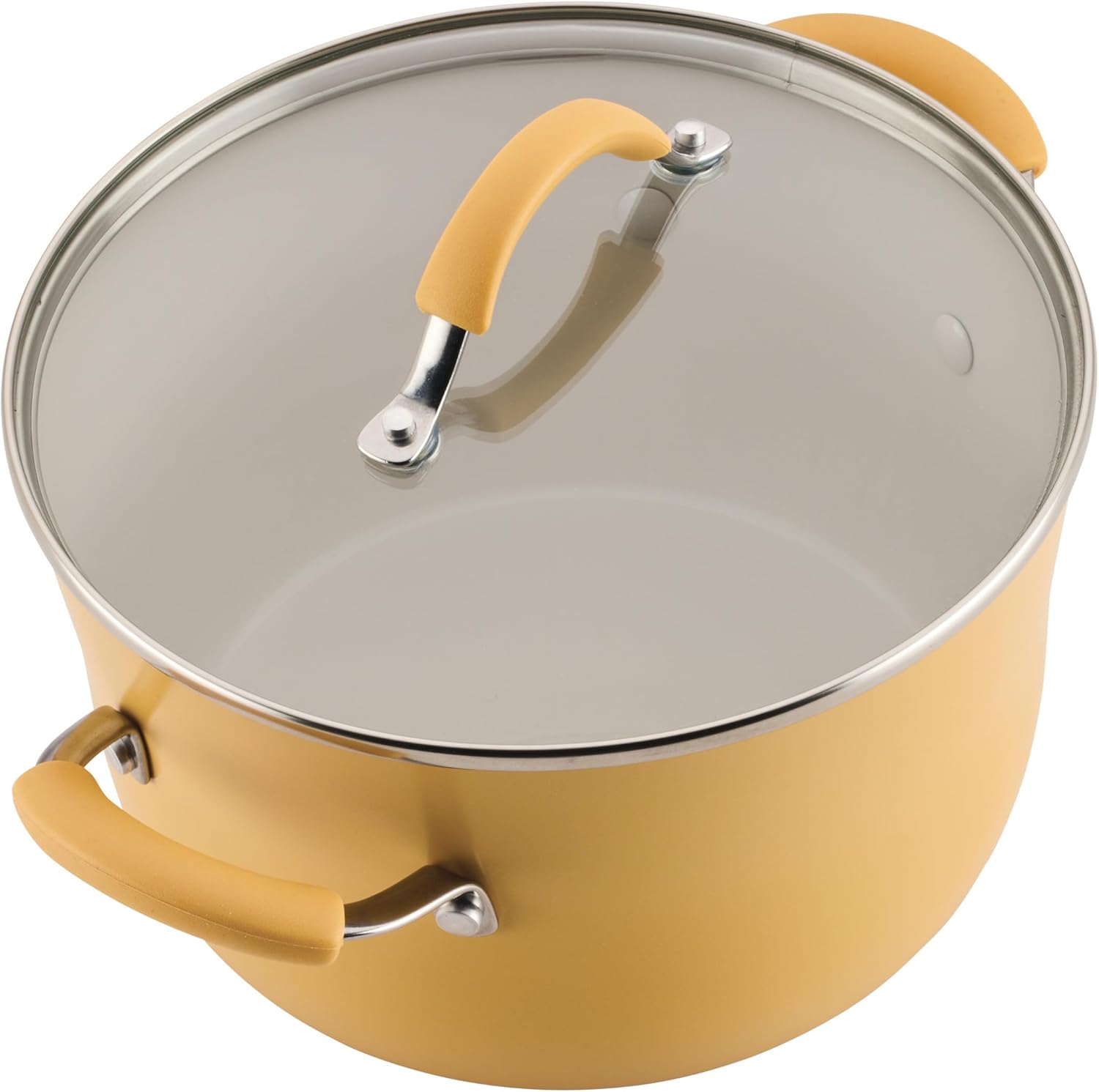 Rachael Ray Cucina Ceramic Cookware Set - 13 Pieces - Ceramic Pots and Pans Set w/Nonstick Frying Pans, Saute Pan, Saucepans, Stockpot, Lids, Pan Protectors & Cooking Utensils - Turmeric Rachael Ray Cucina Ceramic Cookware Set - 13 Pieces - Ceramic Pots and Pans Set w/Nonstick Frying Pans, Saute Pan, Saucepans, Stockpot, Lids, Pan Protectors & Cooking Utensils - Turmeric
