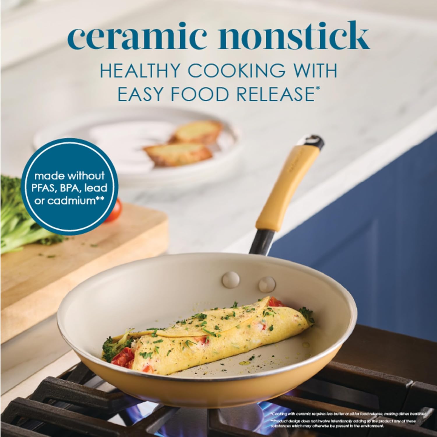 Rachael Ray Cucina Ceramic Cookware Set - 13 Pieces - Ceramic Pots and Pans Set w/Nonstick Frying Pans, Saute Pan, Saucepans, Stockpot, Lids, Pan Protectors & Cooking Utensils - Turmeric Rachael Ray Cucina Ceramic Cookware Set - 13 Pieces - Ceramic Pots and Pans Set w/Nonstick Frying Pans, Saute Pan, Saucepans, Stockpot, Lids, Pan Protectors & Cooking Utensils - Turmeric