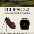 Sun Mountain Men's Eclipse 3.5 Lightweight Stand Golf Bag 4-Way Top -2025 Model