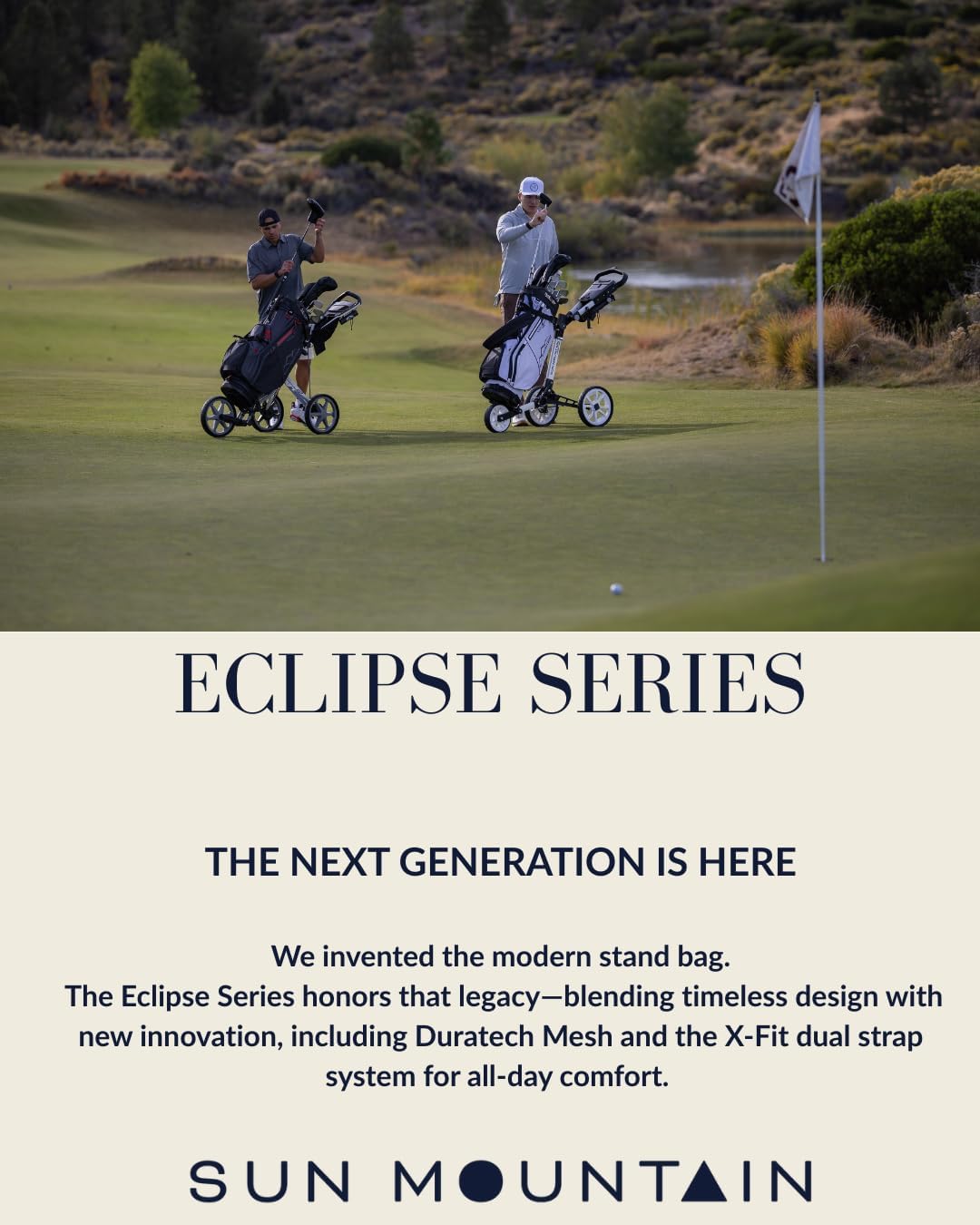 Sun Mountain Men's Eclipse 4.5 Lightweight VLO Hybrid Stand Golf Bag, 14-Way Top, 2026 Model, Gray White Black Sun Mountain Men's Eclipse 4.5 Lightweight VLO Hybrid Stand Golf Bag, 14-Way Top, 2026 Model