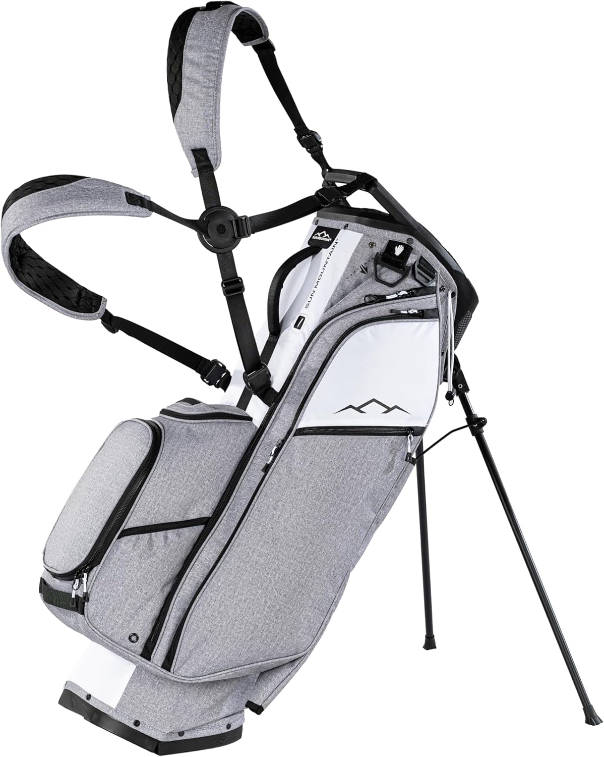 Sun Mountain Men's Eclipse 4.5 Lightweight VLO Hybrid Stand Golf Bag, 14-Way Top, 2026 Model, Gray White Black Sun Mountain Men's Eclipse 4.5 Lightweight VLO Hybrid Stand Golf Bag, 14-Way Top, 2026 Model