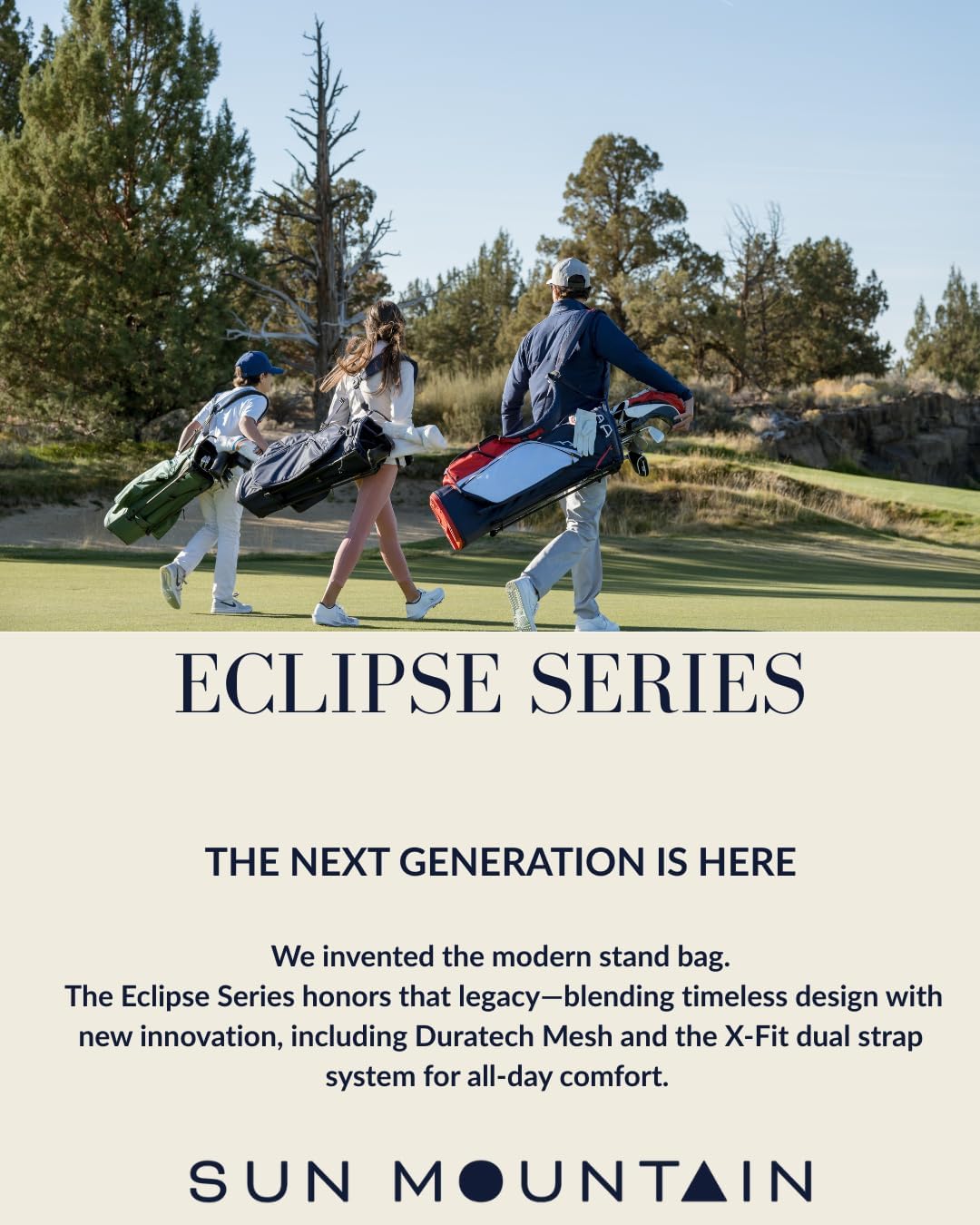 Sun Mountain Men's Eclipse 1.5 Lightweight Stand Golf Bag, 4-Way Top, 2026 Model, Black Navy Sun Mountain Men's Eclipse 1.5 Lightweight Stand Golf Bag, 4-Way Top, 2026 Model