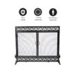 Evergreen Black 35-in to 43-in W x 27-1/2-in to 32-1/2-in H (Large) Cabinet-style Fireplace Doors with Clear Glass
