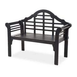 Evergreen 48 W x 36.5 H Black Eucalyptus Folding Bench