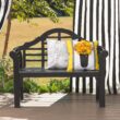 Evergreen 48 W x 36.5 H Black Eucalyptus Folding Bench