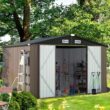 AOXUN 10-ft x 8-ft Economy Series Galvanized steel Metal Storage Shed