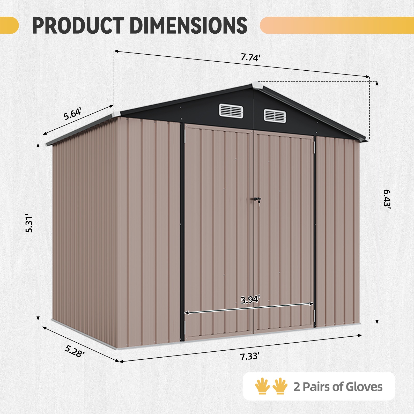 AOXUN 8-ft x 6-ft Economy Series Galvanized steel Metal Storage Shed (Floor Included) AOXUN 8-ft x 6-ft Economy Series Galvanized steel Metal Storage Shed (Floor Included)