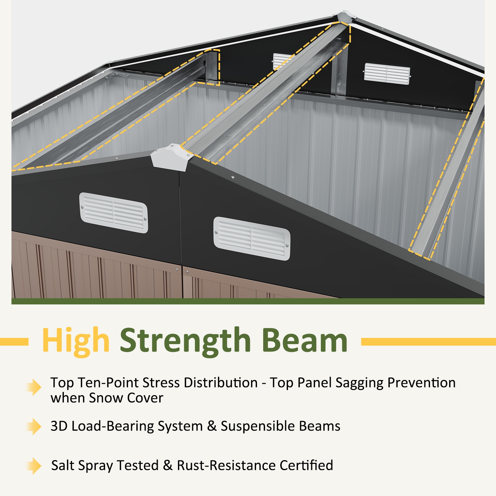 AOXUN 8-ft x 6-ft Economy Series Galvanized steel Metal Storage Shed (Floor Included) AOXUN 8-ft x 6-ft Economy Series Galvanized steel Metal Storage Shed (Floor Included)