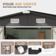 AOXUN 10x8 FT Outdoor Metal Storage Shed with Lockable Door Perfect for Tools Garden Equipment Bikes Comes with Base Ideal for Patio Placement AOXUN 10x8 FT Outdoor Metal Storage Shed with Lockable Door Perfect for Tools Garden Equipment Bikes Comes with Base Ideal for Patio Placement