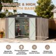 AOXUN 10x8 FT Outdoor Metal Storage Shed with Lockable Door Perfect for Tools Garden Equipment Bikes Comes with Base Ideal for Patio Placement AOXUN 10x8 FT Outdoor Metal Storage Shed with Lockable Door Perfect for Tools Garden Equipment Bikes Comes with Base Ideal for Patio Placement