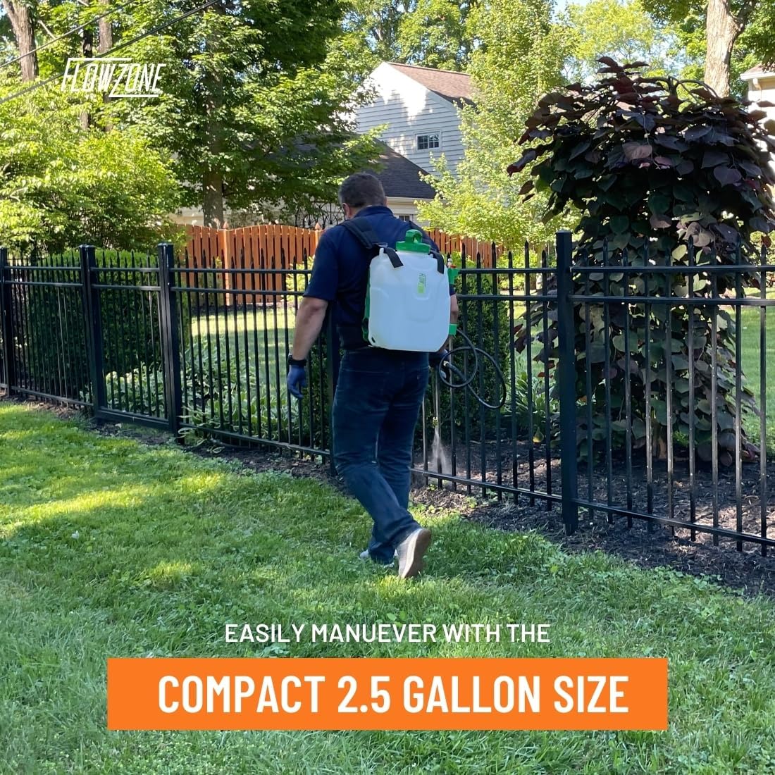 FlowZone Storm 2.5 Battery Powered Backpack Sprayer - Variable-Pressure 5-Position Electric Lawn & Garden Sprayer - 2.5 Gallon FlowZone Storm 2.5 Battery Powered Backpack Sprayer - Variable-Pressure 5-Position Electric Lawn & Garden Sprayer - 2.5 Gallon