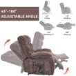 GZMR Heavy Duty Heat Massage Dual Motor Power Lift Recliner Brown Chenille Upholstered Powered Reclining Massage chair with Lift Assistance