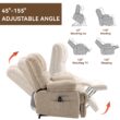 GZMR Large Size Chenille Power Lift Recliner Chair Beige Chenille Upholstered Powered Reclining Stationary with Lift Assistance