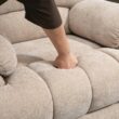 GZMR Large Size Chenille Power Lift Recliner Chair Beige Chenille Upholstered Powered Reclining Stationary with Lift Assistance