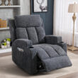 Bestier 33.5 in. Gray Fabric Manual Massage Recliner Chair with Remote Control and 2 Dual Cup Holders