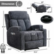 Bestier 33.5 in. Gray Fabric Manual Massage Recliner Chair with Remote Control and 2 Dual Cup Holders