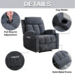 Bestier 33.5 in. Gray Fabric Manual Massage Recliner Chair with Remote Control and 2 Dual Cup Holders