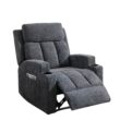Bestier 33.5 in. Gray Fabric Manual Massage Recliner Chair with Remote Control and 2 Dual Cup Holders
