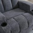 Bestier 33.5 in. Gray Fabric Manual Massage Recliner Chair with Remote Control and 2 Dual Cup Holders