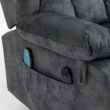 GZMR Power Lift Massage Recliner Grayish Blue Velvet Upholstered Tufted Powered Reclining Stationary Fixed-position with Lift Assistance