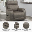 Signature Design by Ashley Crestmeade Fossil Gray Power Lift Recliner with Heat Massage and USB Charging