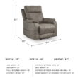 Signature Design by Ashley Crestmeade Fossil Gray Power Lift Recliner with Heat Massage and USB Charging