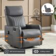 GZMR Heat Massage Rocker Swivel Manual Recliner Gray Faux leather Upholstered Swivel rocker Fixed-position