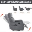 GZMR Heat Massage Rocker Swivel Manual Recliner Gray Faux leather Upholstered Swivel rocker Fixed-position