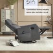 GZMR Heat Massage Rocker Swivel Manual Recliner Gray Faux leather Upholstered Swivel rocker Fixed-position