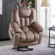 Bestier 40.9 in. W Khaki Power Lift Recliner Chair with Massage and Heating
