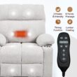 GZMR Vibration Massage and Lumbar Heating Dual Motor Power Lift Recliner Beige Gray Chenille Upholstered Powered Reclining Stationary Infinite-position with Lift Assistance