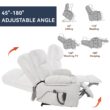 GZMR Vibration Massage and Lumbar Heating Dual Motor Power Lift Recliner Beige Gray Chenille Upholstered Powered Reclining Stationary Infinite-position with Lift Assistance