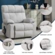 GZMR Vibration Massage and Lumbar Heating Dual Motor Power Lift Recliner Beige Gray Chenille Upholstered Powered Reclining Stationary Infinite-position with Lift Assistance