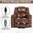 Bestier 40.6 in. W Brown Soft Fabric Power Lift Recliner Chair with Massage and Heating